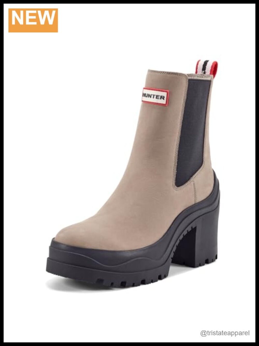 Hunter Women's Miana Waterproof Chelsea Boots Suede Pull-On Block Heel Ankle